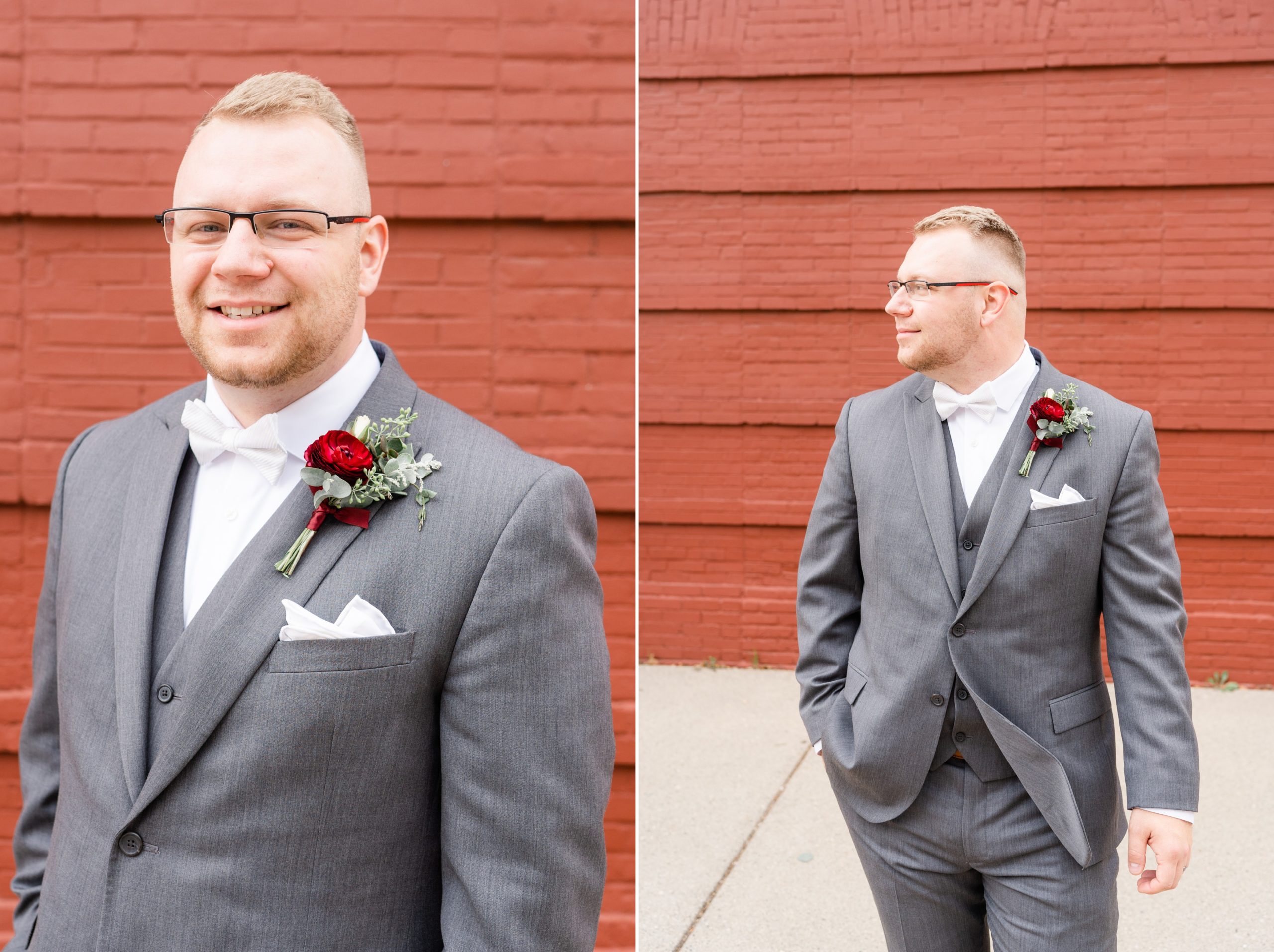 Groom portraits at The Grand Event Center Northfield