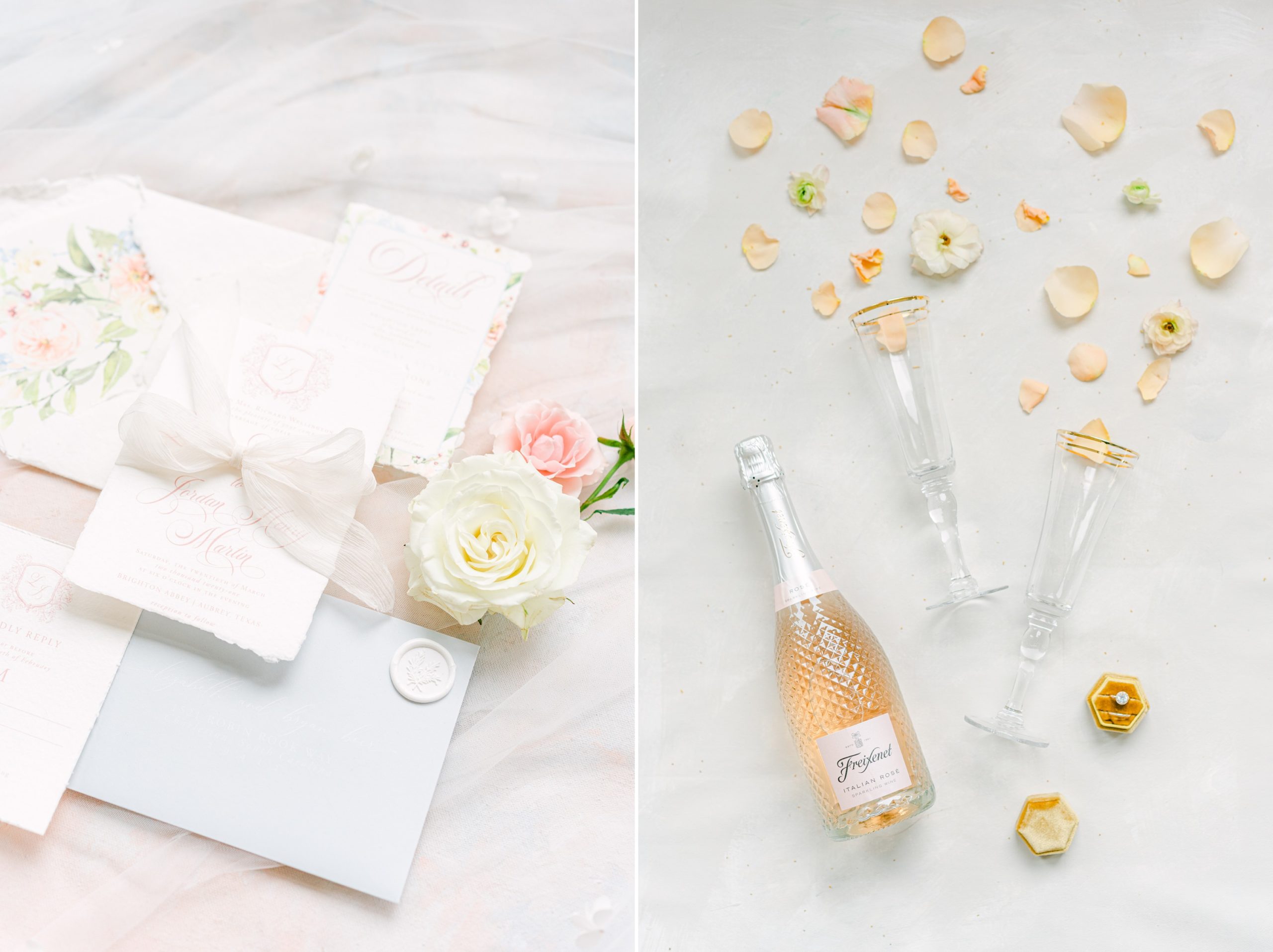 Spring-wedding-inspiration-blush-cream-invitation-suite-and-champagne