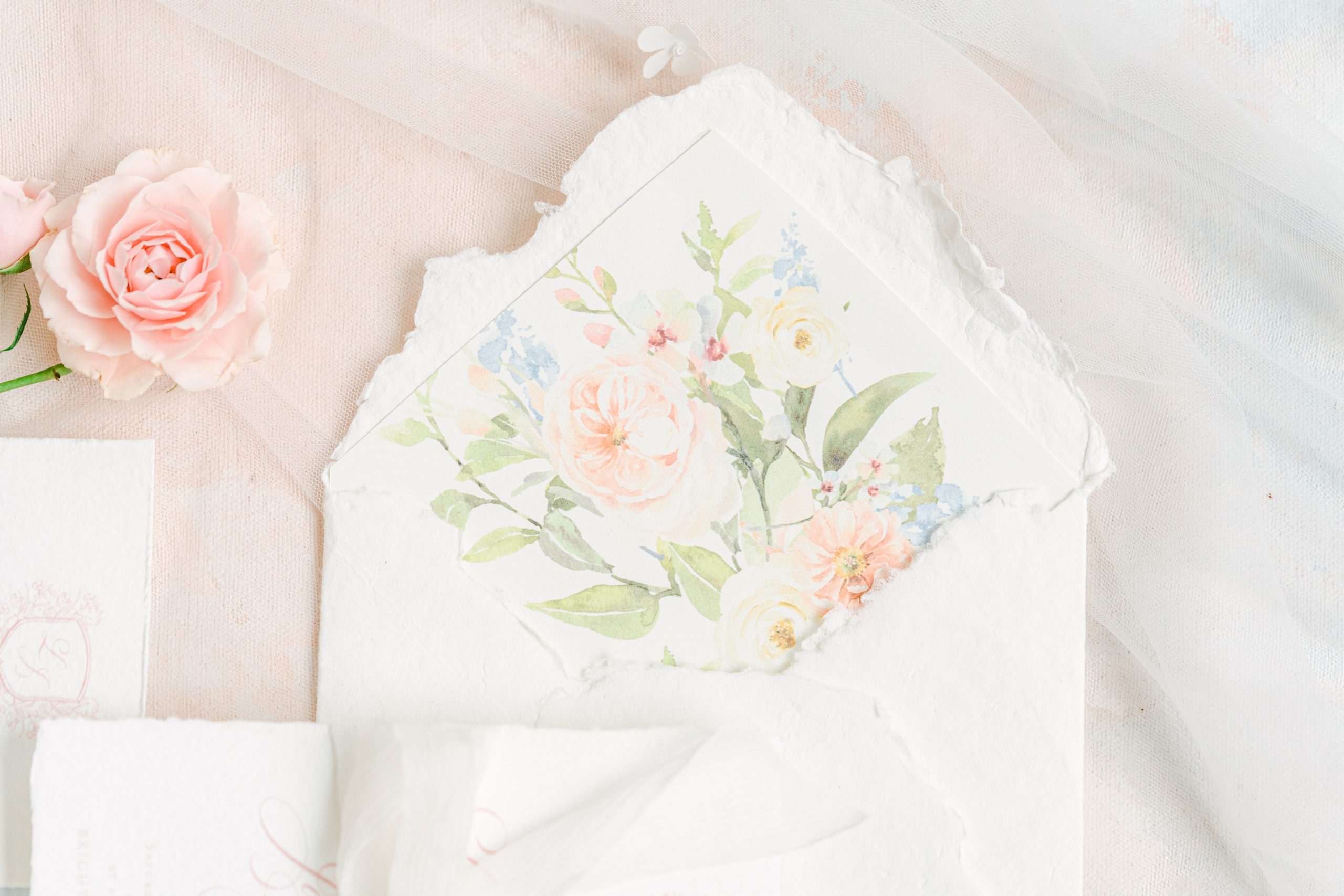 Spring-wedding-inspiration-blush-cream-invitation-suite-envelope