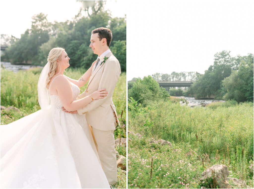 Cannon Falls Wedding Couple by Cannon River