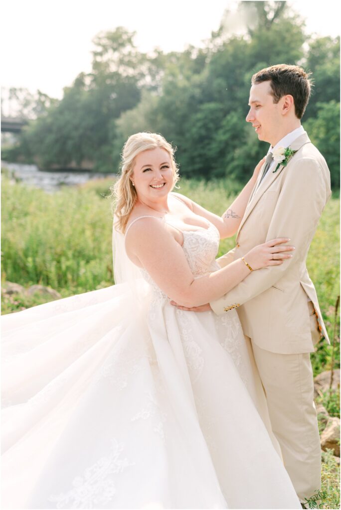Cannon Falls Wedding Couple by Cannon River